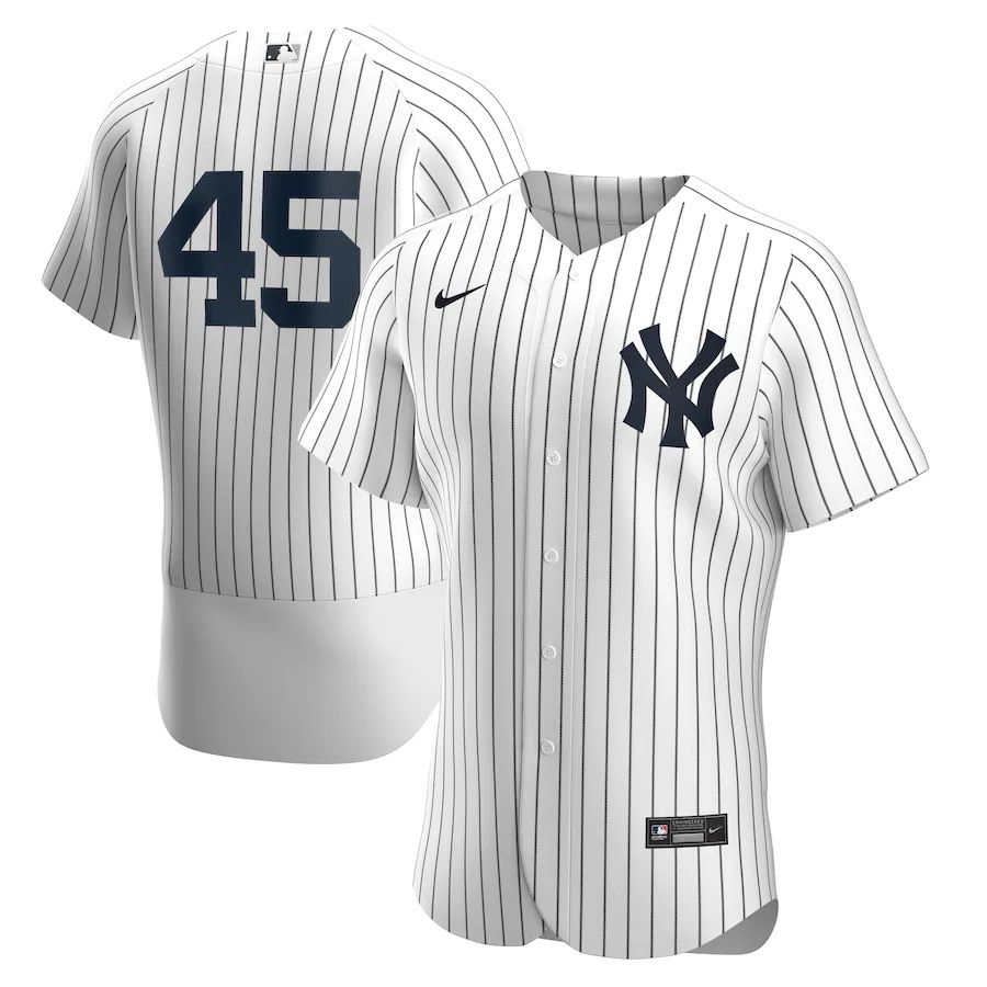 Mens New York Yankees 45 Gerrit Cole Nike White Home Authentic Player MLB Jerseys